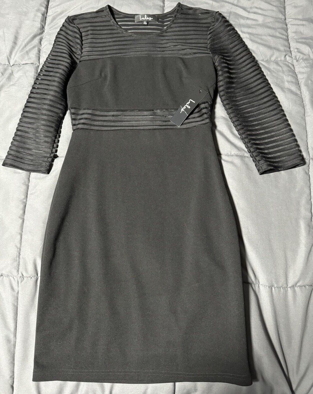 Lulu’s Black Crop Sleeve Dress SZ S NWT